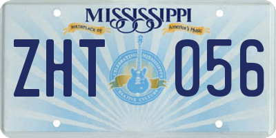 MS license plate ZHT056