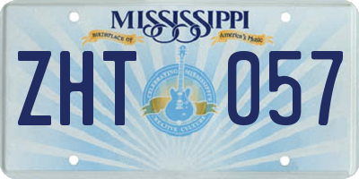 MS license plate ZHT057