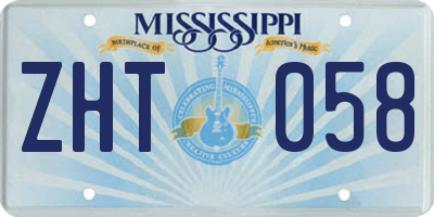 MS license plate ZHT058