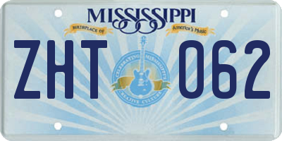 MS license plate ZHT062