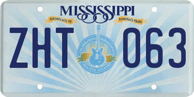 MS license plate ZHT063
