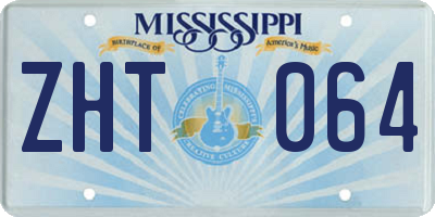 MS license plate ZHT064