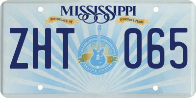 MS license plate ZHT065