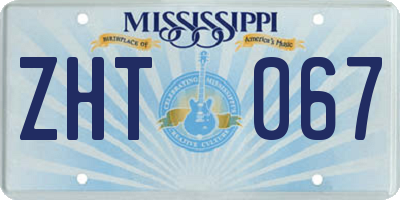 MS license plate ZHT067