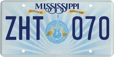 MS license plate ZHT070