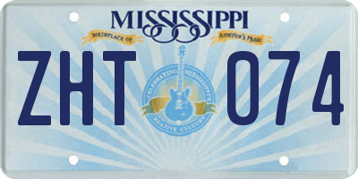 MS license plate ZHT074