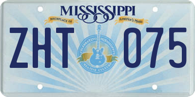 MS license plate ZHT075