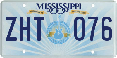 MS license plate ZHT076