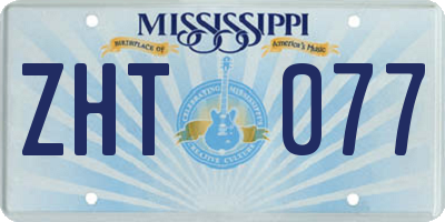 MS license plate ZHT077