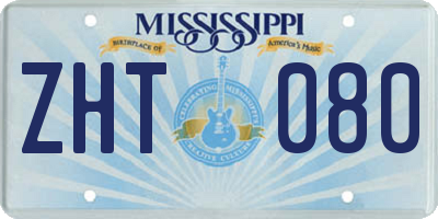 MS license plate ZHT080