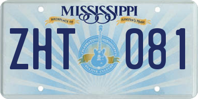 MS license plate ZHT081
