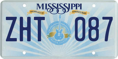 MS license plate ZHT087