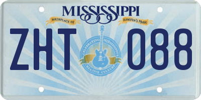 MS license plate ZHT088