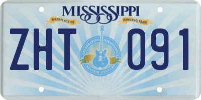 MS license plate ZHT091