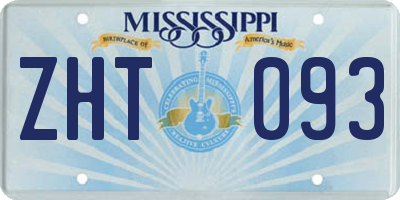 MS license plate ZHT093