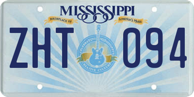 MS license plate ZHT094