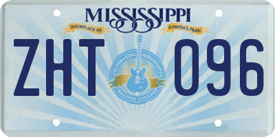 MS license plate ZHT096