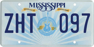 MS license plate ZHT097