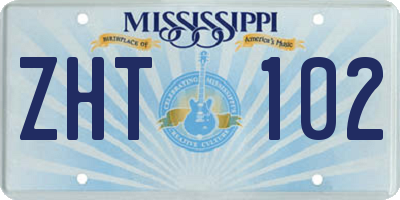 MS license plate ZHT102