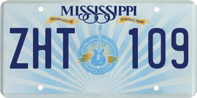 MS license plate ZHT109