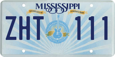 MS license plate ZHT111