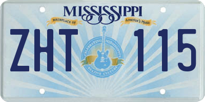 MS license plate ZHT115