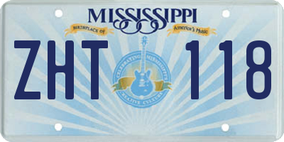 MS license plate ZHT118
