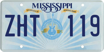 MS license plate ZHT119