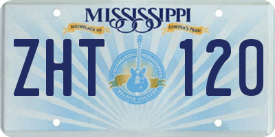 MS license plate ZHT120