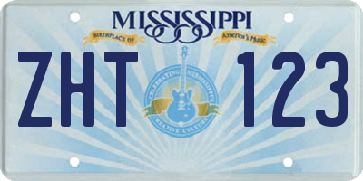 MS license plate ZHT123