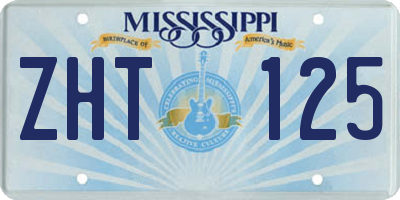 MS license plate ZHT125