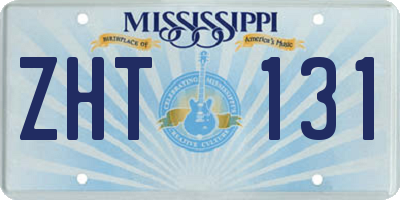 MS license plate ZHT131