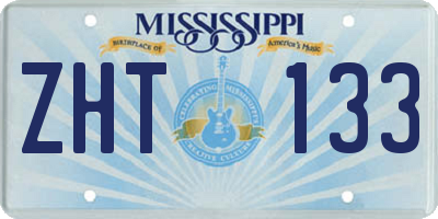 MS license plate ZHT133