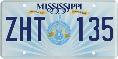 MS license plate ZHT135