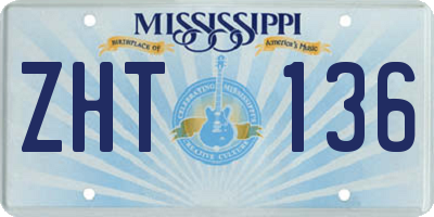 MS license plate ZHT136
