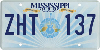 MS license plate ZHT137