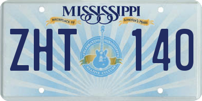 MS license plate ZHT140