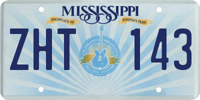 MS license plate ZHT143