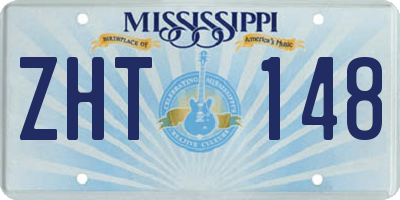 MS license plate ZHT148