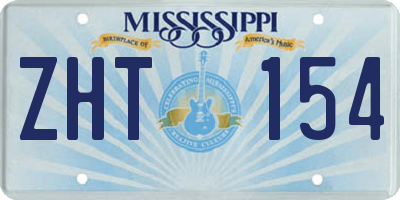 MS license plate ZHT154