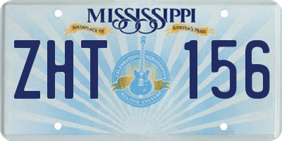 MS license plate ZHT156