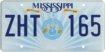 MS license plate ZHT165