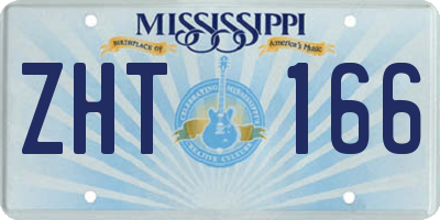 MS license plate ZHT166