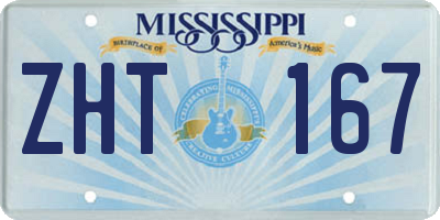 MS license plate ZHT167