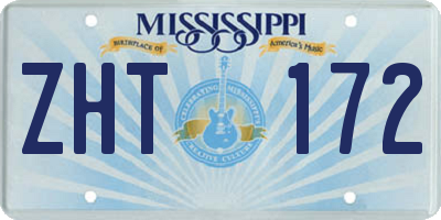 MS license plate ZHT172