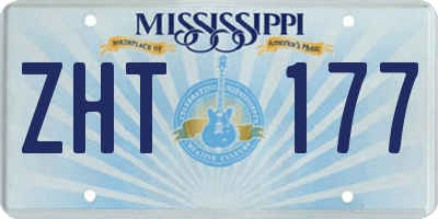MS license plate ZHT177