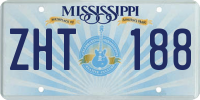 MS license plate ZHT188