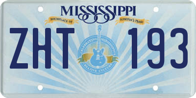 MS license plate ZHT193