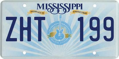 MS license plate ZHT199