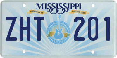 MS license plate ZHT201